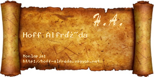 Hoff Alfréda névjegykártya